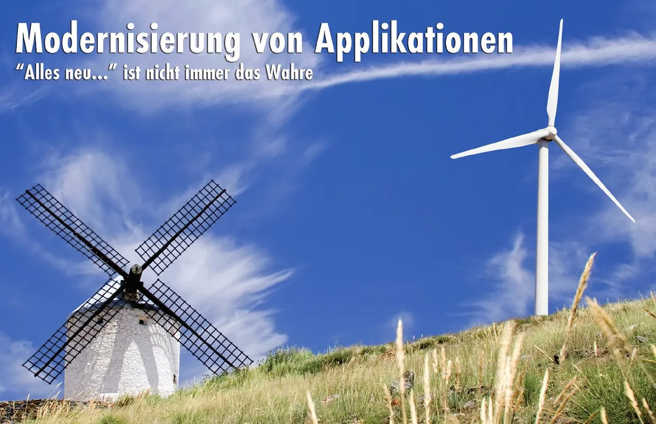Windmühle und Windturbine – Alt und Neu nebeneinander